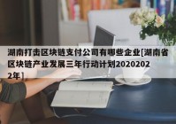 湖南打击区块链支付公司有哪些企业[湖南省区块链产业发展三年行动计划20202022年]