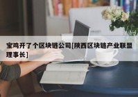 宝鸡开了个区块链公司[陕西区块链产业联盟理事长]