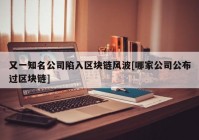 又一知名公司陷入区块链风波[哪家公司公布过区块链]